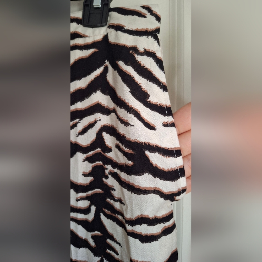 H&M NWT Zebra Print Wide Leg Pants Women's Sz 4 Formal Party Profesional Casual - Picture 7 of 9
